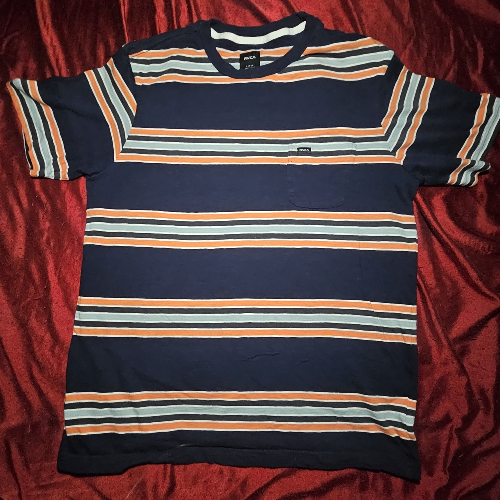 RVCA Navy Striped T-Shirt